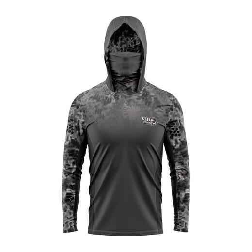 Fishing clothing men's summer ice-sense hooded with mask breathable sun protection clothing loose outdoor ice silk fishing sun protection clothing JD-02 L recommended 140-155 Jin Jin equals 0.5 kg