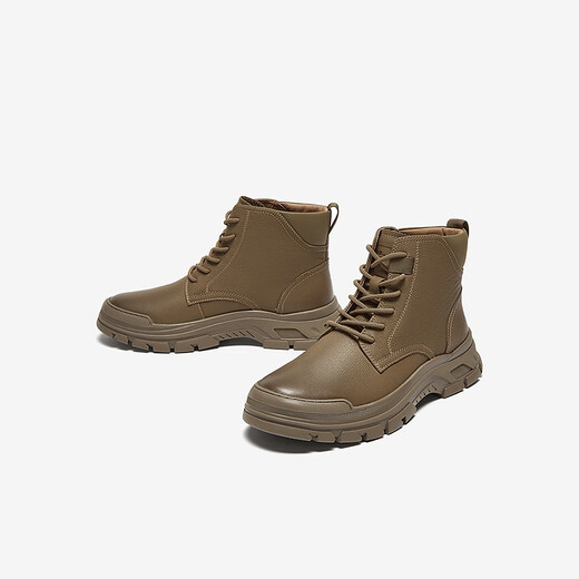 Meilleur centre commercial d'hiver nouvelle peau de vache plus velours Martin bottes chaussures en coton à semelles épaisses bottes pour hommes bottes courtes DED17DD4 kaki 42