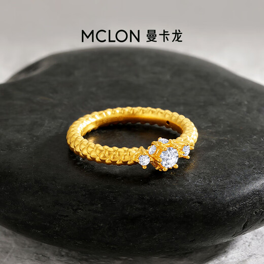 Manka Dragon Spirit Snake Pearl Gold Ring Female Snake Year Simple Zodiac Pure Gold Priced Premium Gift 15# Including labor cost 299 yuan/g 1.63g