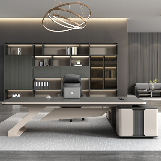 Light luxury boss desk office desk simple modern chairman president desk executive desk manager office desk and chair combination 2.0 meters boss desk