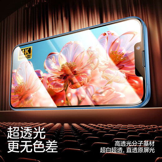 Flash Magic is suitable for iPhone 13 tempered film, iPhone 13pro mobile phone film, full screen, 13promax explosion-proof, smooth feel, borderless high-definition anti-fingerprint protective film, ultra-clear explosion-proof and anti-fingerprint 2 pieces + artifact for Apple 13/13Pro