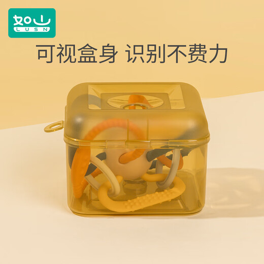 Rushan baby 4-36 months old chewing gum and molar Manhattan ball player can boil food grade silicone teether toy Manhattan storage box