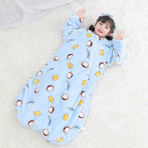 Linglingzhu pure cotton children's sleeping bag anti-kicking quilt artifact 5-10 years old 3-6 years old 1-3 years old older baby spring, autumn and winter pure cotton car 100cm (1-3 years old) thickened in autumn and winter