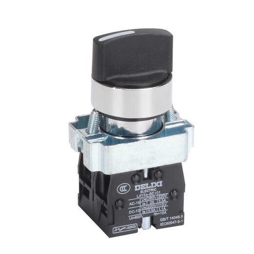 Delixi self-restoring knob switch self-resetting three-position knob LAY5s-BD53 three-position switch LAY5s-BD53 three-position self-resetting two normally open