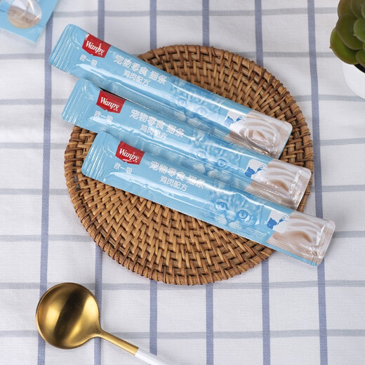 Naughty (Wanpy) European pet snacks, cat strips, cat snacks, wet food packs for cats and kittens, cat snacks, liquid pudding, chicken formula 14g*5