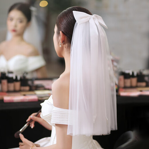 BBS Bridal Veil, Proposal, Proposal, Fluffy Tiara, Necessary Photography Props for Photo Registration, Bow Veil 45cm