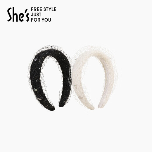 She s Qianzi mesh small fragrant style headband banquet party headband high-end hairpin hair accessories birthday gift for girlfriend black G0