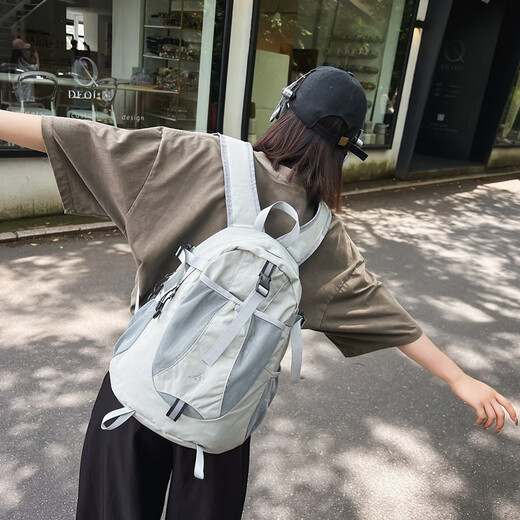 威纳登轻便双肩包女户外徒步登山包男运动休闲背包出游骑行包设计感书包 户外登山包百搭【太空灰】