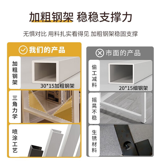 Jiajialin solid wood computer desk bedroom study desk home office student with bookshelf integrated desktop writing desk with bookshelf desk warm white 100*50*72cm