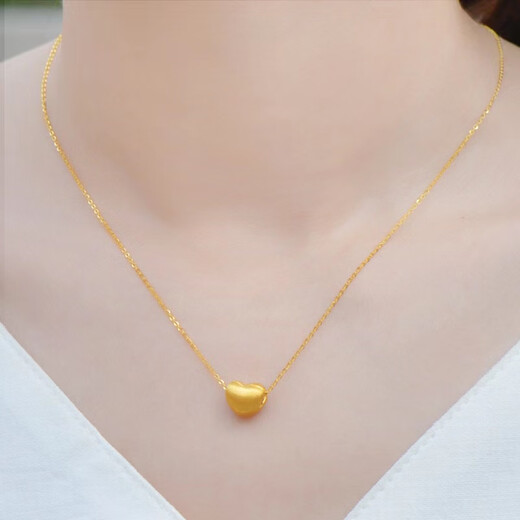 Tingbai Necklace Women's 18K Color Gold Clavicle Chain Gold Pendant 2022 New Style Valentine's Day Gift for Girlfriend Dafu Necklace