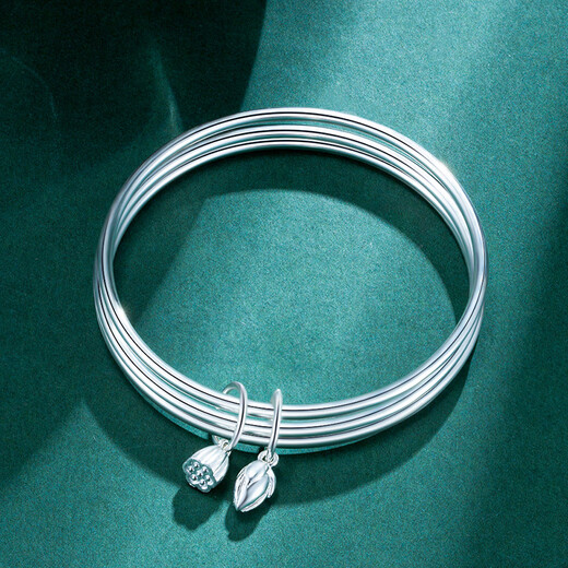 Gold jewelry, gold color jewelry, platinum bracelet for women PT950 Sansheng III bracelet for women, fashion full circle multi-ring bracelet charm, random 20.59 grams, inner diameter about 57mm