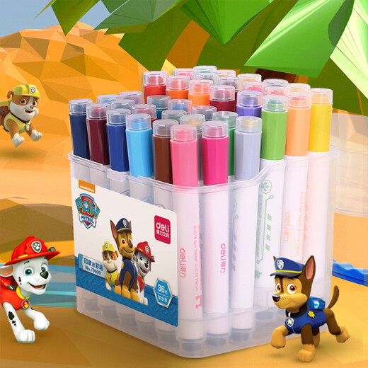 Deli (deli) Paw Paw Team makes great contributions 24 colors washable seal watercolor pens school gift boys and girls toys 70698