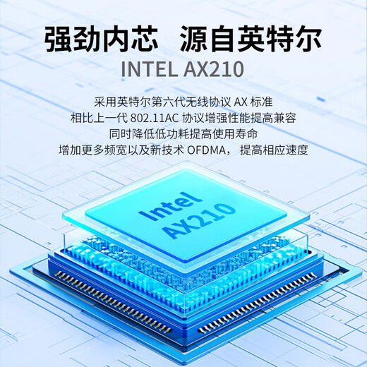 Gxlinkstar WiFi6 WiFi7 desktop BE200/AX210/AX200 Gigabit wireless network card tri-band 5374M Bluetooth 5.3 computer WiFi receiver small PCI-E kit package AX210+PCIE small transfer board+external antenna*1 set