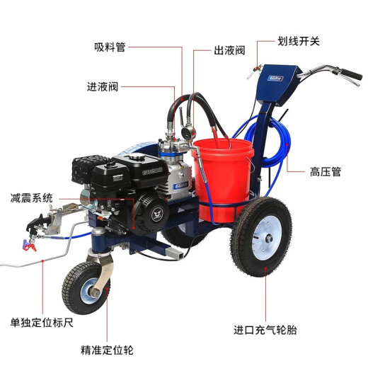 Zhensaaiqi Máquina de pulverización en aerosol fría Carretera Carretera Estacionamiento de estacionamiento de estacionamiento Dibujo de pintura de la escuela Máquina de marcado automático Vehículo 695 estándar (motor doméstico)