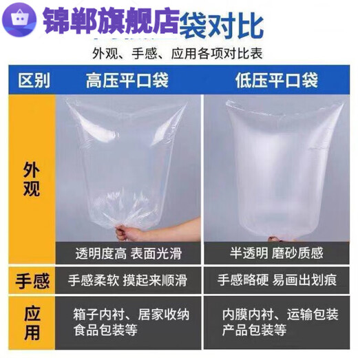 Flat pocket bag inner bag film bag inner film bag inner bag large plastic bag moisture-proof carton inner bag extra large waterproof moving bag luggage packaging bag transparent plastic bag thin 1.6 silk 100 pieces opening 80 height 60 carton inner bag