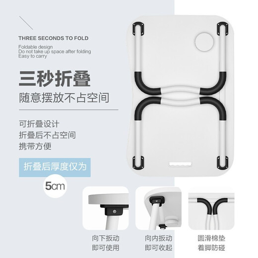 Desk Laptop Bed Computer Desk Foldable Desk Student Dormitory Small Table Lazy Large Small Table Home Gaming Black w Black Anti-Slip Legs + Integrated Desktop 60L*40W*28H