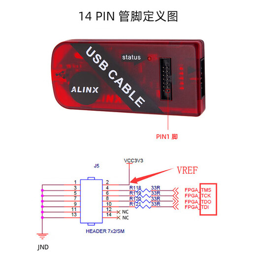 ALINX Xilinx USB Downloader Black Gold FPGA Core Board Development Board Downloader AL321