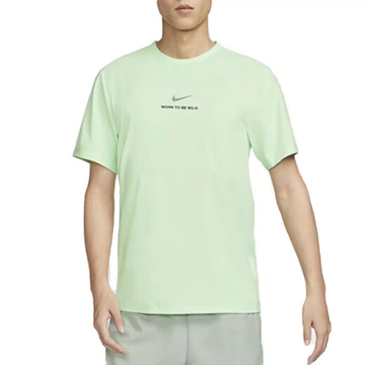 
Nike short-sleeved men's clothing 2025 summer new comfortable fast drying breathable fitness training sportswear round neck casual T-shirt HF6169-376 light green 2XL