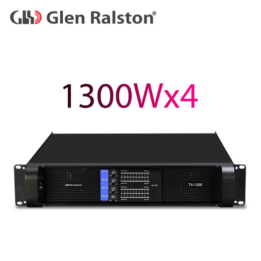 Glen Ralston T series professional pure post-stage high-power amplifier dual 3, 3, 4, 4-channel traditional ring cattle amplifier ON Semiconductor fever-level stage outdoor home ktv conference bar four-channel T4-1300 (1300Wx4)