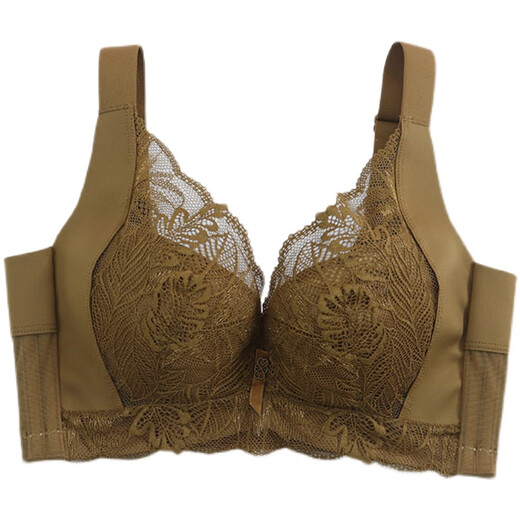 Modal Adjustable Underwear Women's Thin Side Breast Collar Bra Anti-Sagging Expansion Support Large Breasts Show Small Full Cup Bra Set Big Red Set 85C