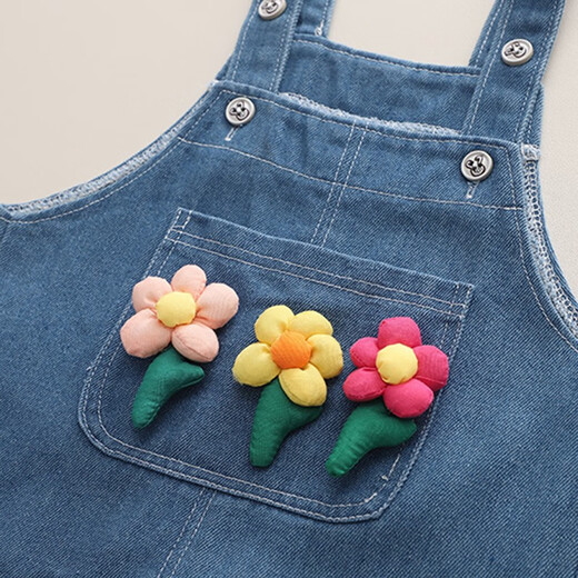 Kexin baby girl baby clothes spring and autumn 2023 new style fashionable girls overalls two-piece children's suit autumn clothes blue size 90 recommended for 1-2 years old (height around 85)