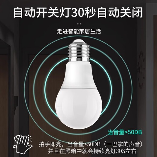 Fanyao LED sound and light control induction bulb, corridor, residential property, staircase, garage, intelligent automatic light bulb 12W-voice control