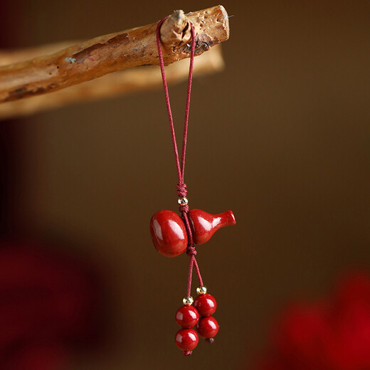 Phoenix Nirvana Cinnabar mobile phone lanyard gourd red rope mobile phone chain birth year amulet horse keychain pendant birthday gift for women