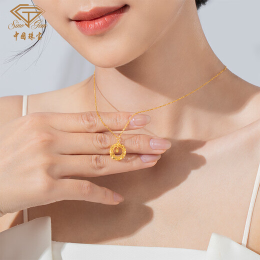 Chinese jewelry birthday gift for girlfriend gold necklace women's 999 pure gold Mobius pendant dream weaver necklace