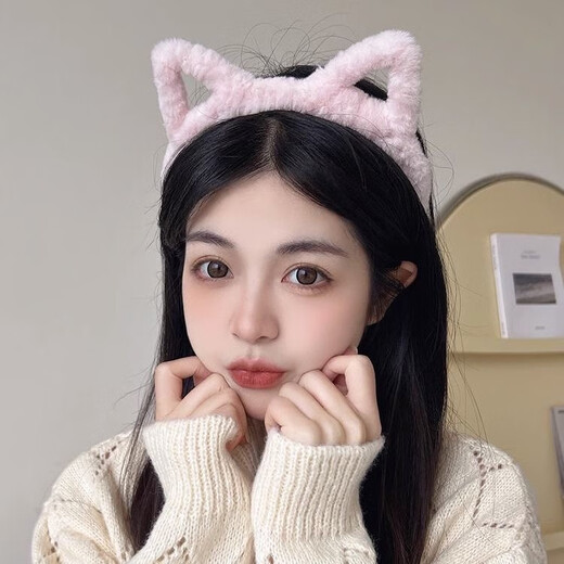 Dai Loli cute and attractive cat ear headband for women autumn and winter 2024 new face wash special non-slip hair tie hairpin headband leopard print cat ear headband