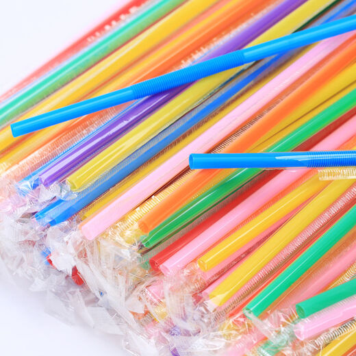 Mengting disposable straws individually packaged bendable plastic children's food grade art straws 100 pieces
