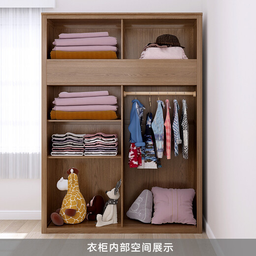 Dumb Bear solid wood children's bed multi-functional combined bed wardrobe bed storage high box bunk bed parallel bunk bed bunk bed + ladder cabinet + large wardrobe + top cabinet (walnut color 1200mm*1900mm