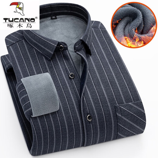 Pic de bois (Tucano) Plaid d'automne et d'hiver plus toison épaissie chemise à manches longues masculines