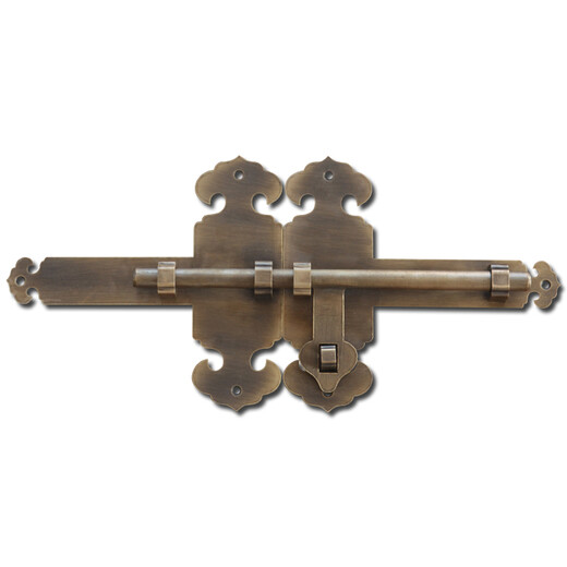 Chengzhong style thickened latch old wooden door lock garden courtyard door latch antique door buckle copper door bolt surface 20cm bronze