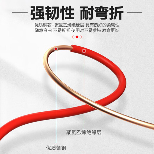 Baosheng wire and cable single-strand national standard copper core hard wire flame retardant [return and exchange are not supported for loose cuts] BV2.5 red 10 meters