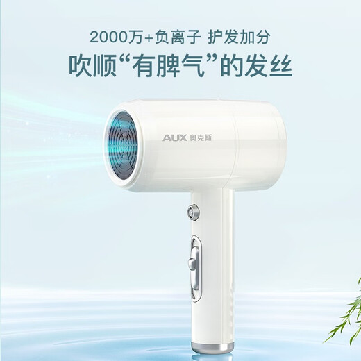 AUX Hair Dryer Home Negative Ions Will Not Damage Hair 1800W High Power High Wind Dormitory Hair Dryer Mini Small Portable Hot and Cold Wind Hair Dryer Gift Pearl White Upgraded Negative Ion Model