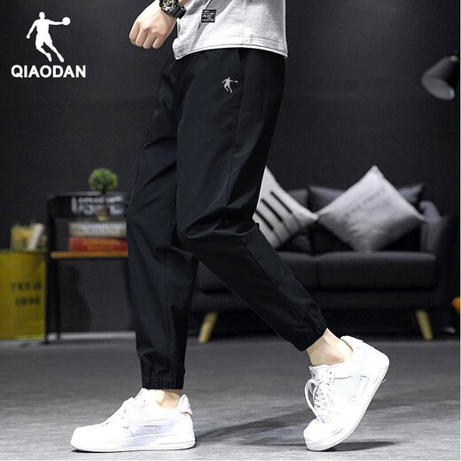 Jordan Sports Pants Men's 2025 Autumn New Quick-Drying Woven Loose Leg Casual Pants Basketball Running Guard Pants Men Black L/175