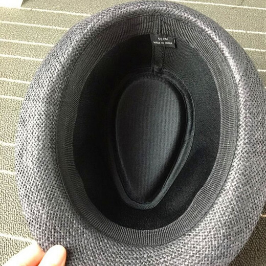 KAROND new small top hat men's spring and summer white sun protection large brim beach hat men's and women's British jazz autumn and winter sun hat straw hat pure white children's size 54CM