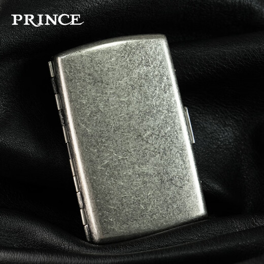 Prinz Prinz Metall Zigarette Schachtel gebürstete Spiegel tragbare Zigarettenschachtel High-End 12 Grob Clip Protection Box Birthday Memorial Geschenk YHC12101 Einseitiger Silber Tangcao 12 Grobzyklon