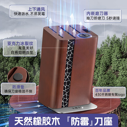 Wang Mazi kitchen knife set, complete set of kitchen utensils and knives, vegetable chopping knife, fruit knife, kitchen scissors, same style as Fat Donglai | Top-end high-end 7-piece set