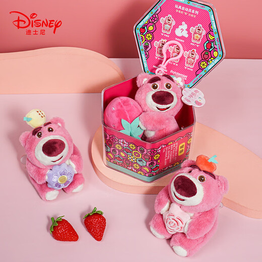 迪士尼（Disney）手办娃娃毛绒公仔钥匙扣挂件生日礼物女生 玩具总动员草莓熊盲盒