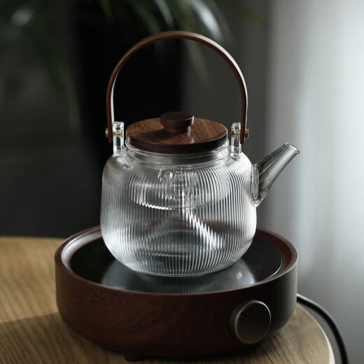 Yi Pot Tea Glass Tea Kettle Boils Water Electric Ceramic Stove High Temperature Resistant Borosilicon Special Health Care Single Lift Steaming Tea Hot Open Fire Apparatus