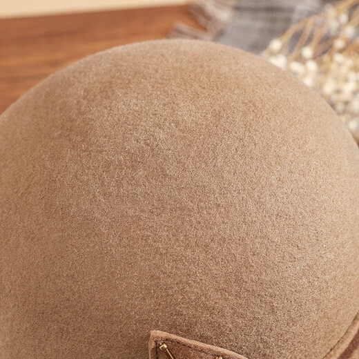 Buta Wool Beret Women's Autumn and Winter Retro Flower Hat Versatile Elegant Socialite Warm Wool Wool Basin Hat Burgundy One Size Adjustable