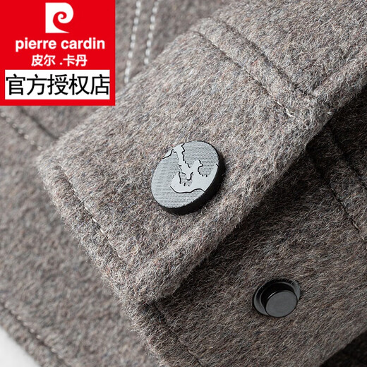 皮尔卡丹（pierre cardin）双面羊毛呢夹克男短款加厚休闲翻领毛呢外套男士秋冬季 驼色 8211 2XL 185/2XL (150-165斤)