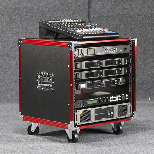 E.F.VSLON10U cabinet 12u flight case 16UKTV shelf audio amplifier equipment cabinet 6u8u stage machine 16U red aluminum reinforcement + 1 pallet