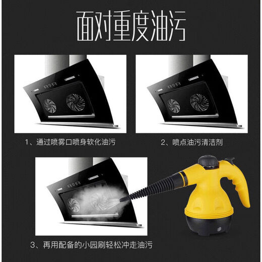 Yiyi High Temperature and High Pressure Handheld Steam Cleaner Kitchen Fume Household Cleaner Multifunctional Home Appliance Steamer New Style + 9-piece Set (Random Color)