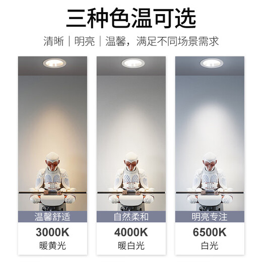 Philips (PHILIPS) constant brightness series LED downlight embedded ceiling downlight 2.5 inches 3.5W opening 70-80mm yellow light (3000K)