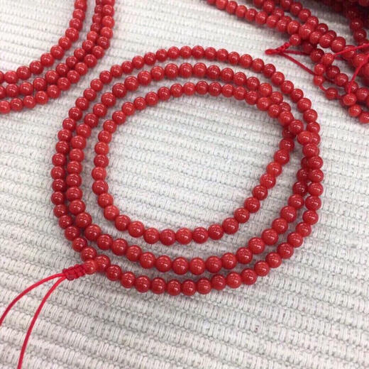 Zhaohao Coral Bracelet 6mm Buddha Beads Round Bead Bracelet Color Dark Red 3.5-4mm 10.5g