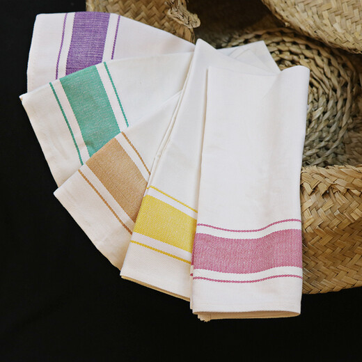 Luoshi hotel cotton mouth cloth 35*50cm* mixed color 5-pack glass wiping cloth special towel wine glass wiping cloth