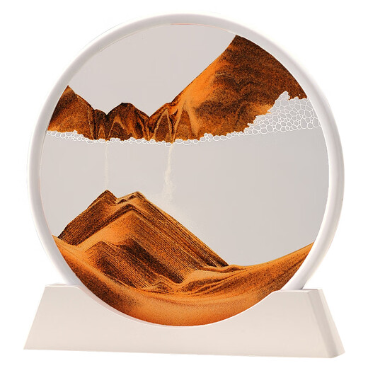 Senkaron quicksand painting ornaments hourglass creative decompression crafts office desktop decorations men and women graduates day gift 3d flowing sand painting blue-green out of blue 7 inches