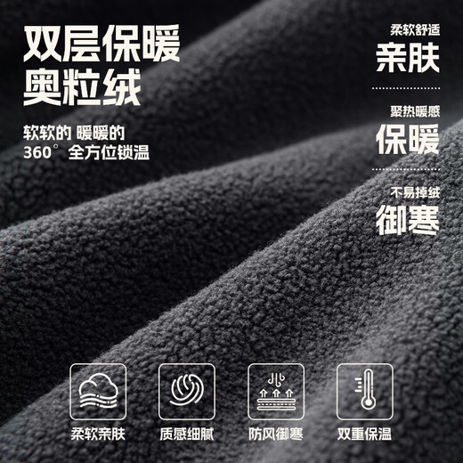 MINISO Austrian velvet jacket men's winter cold-proof warm top men's velvet thickened liner jacket black XL